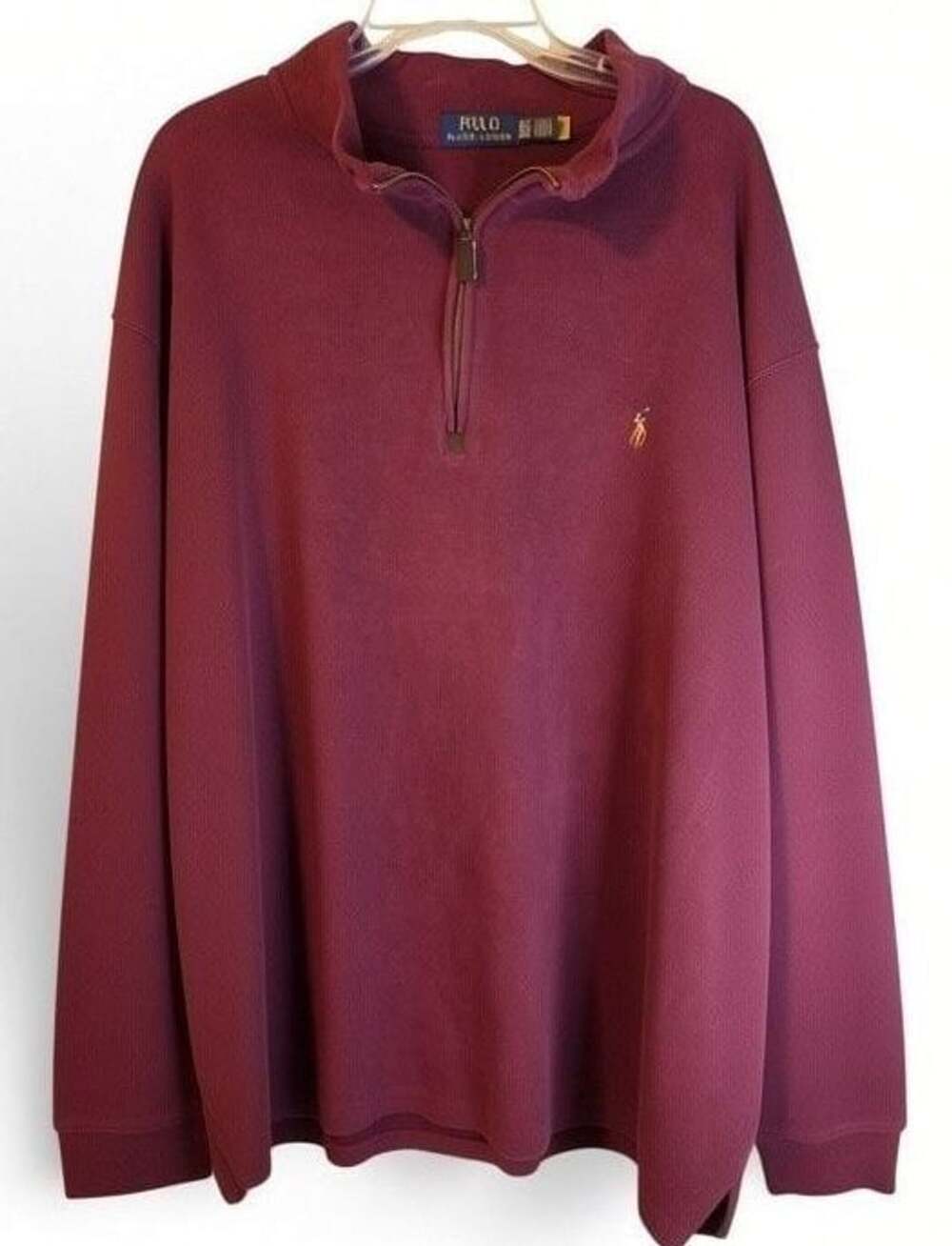 Polo Ralph Lauren Estate-Rib Burgundy Quarter-Zip Pullover 3XLT